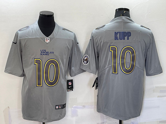 Men's Los Angeles Rams #10 Cooper Kupp Gray With Patch Atmosphere Fashion Stitched Jersey